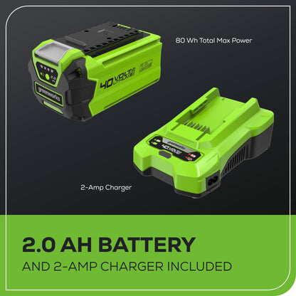 Greenworks 40V cordless combo kit, includes string trimmer and 390 CFM leaf blower with battery and charger