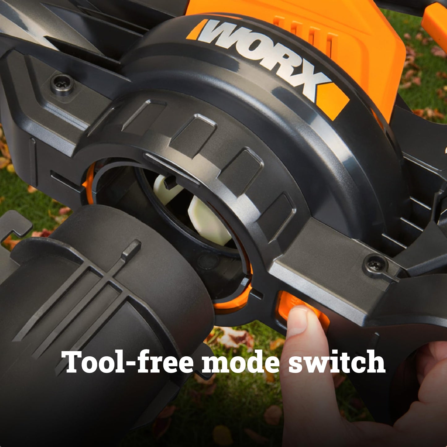 WORX cordless 3 in 1 blower, vacuum and mulcher, brushless motor, 2 speed control, includes batteries and charger