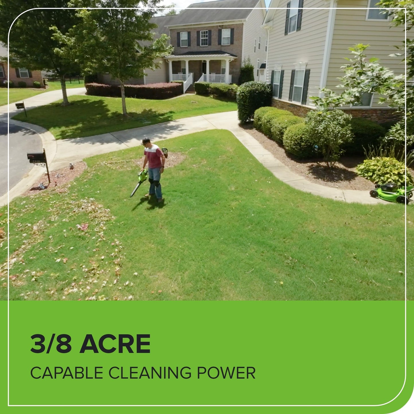 Greenworks 48V cordless brushless leaf blower and vacuum, 520 CFM 240 MPH, includes 2 batteries and dual charger