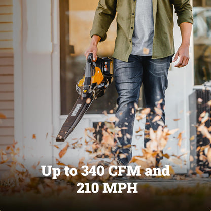 WORX cordless 3 in 1 blower, vacuum and mulcher, brushless motor, 2 speed control, includes batteries and charger