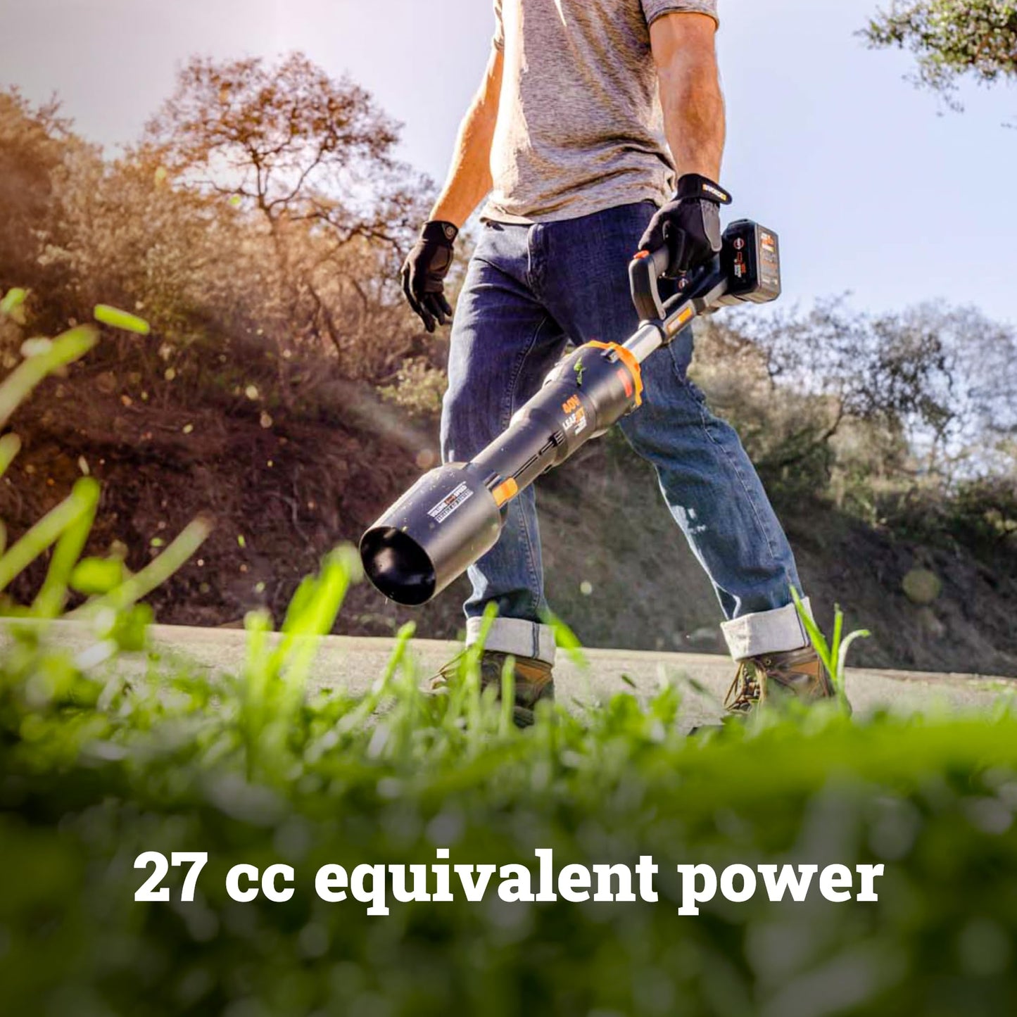 WORX Nitro cordless leaf blower, 620 CFM 165 MPH, brushless motor, includes 2 batteries and charger