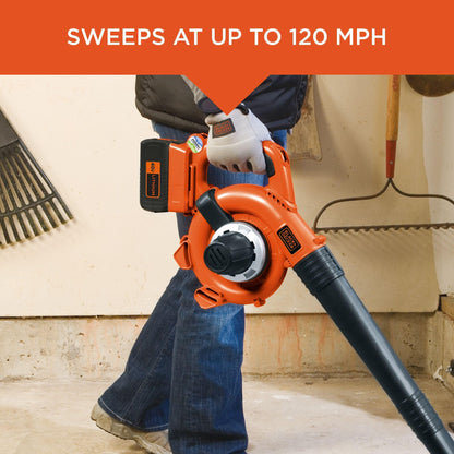 BLACK+DECKER 40V cordless leaf blower, vacuum and mulcher combo, 120 MPH, 6 speed control, battery and charger included
