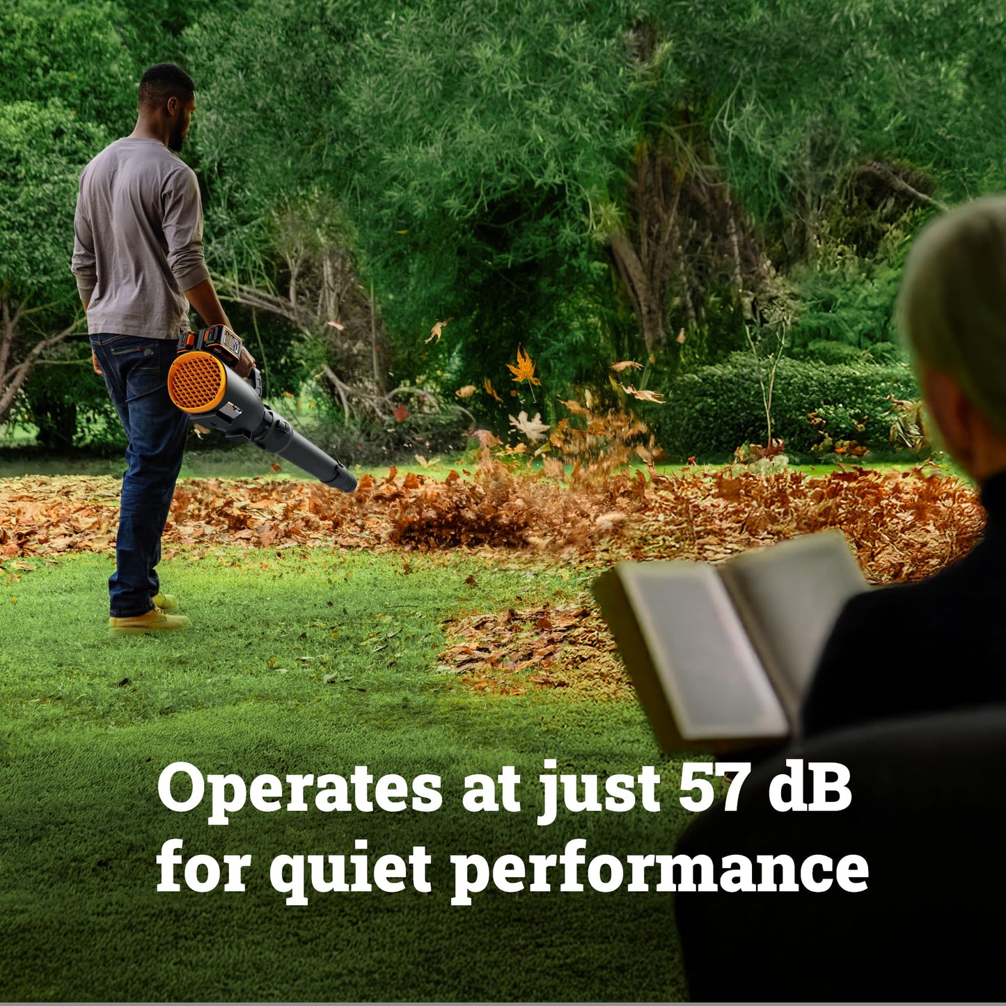 WORX cordless leaf blower, 780 CFM 190 MPH, brushless, quiet high-power blower with 2 batteries and charger