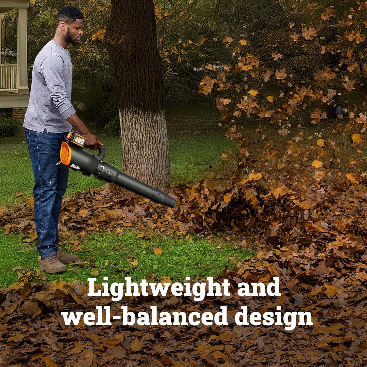 WORX cordless leaf blower, 780 CFM 190 MPH, brushless, quiet high-power blower with 2 batteries and charger